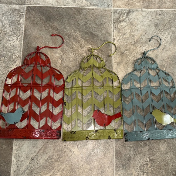 Source Unknown Other - Colorful  metal Birdcage Wall Decor Set